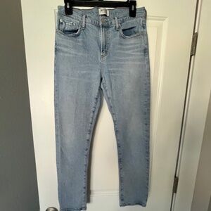 AGOLDE Toni Mid Rise Straight Leg Faded Denim Zip Fly Jeans Sz 28